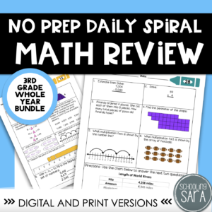 Whole Year 3rd Grade Spiral Math Review | Morning Work | Homework | VA SOL